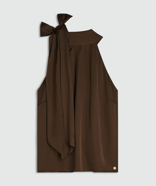 YANIEK Top in Loose Fit in Satin-Optik