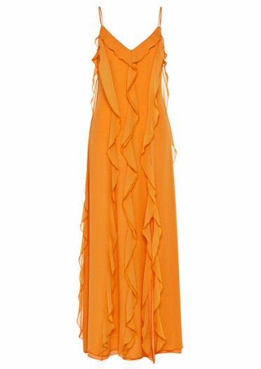 Maxi V-neck ruffle dress