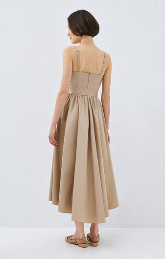 Midi wrap dress with straps