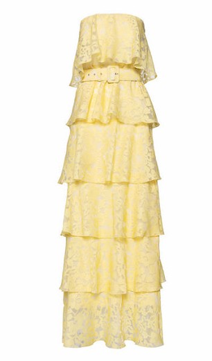 Maxi devore dress with ruffle detai