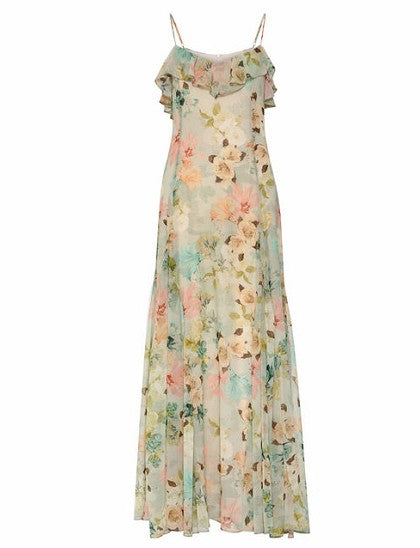 Maxi floral dress with ruffle detai