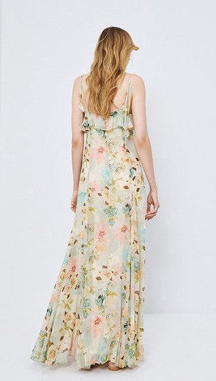 Maxi floral dress with ruffle detai