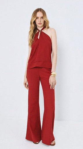 Halter top with metallic detail