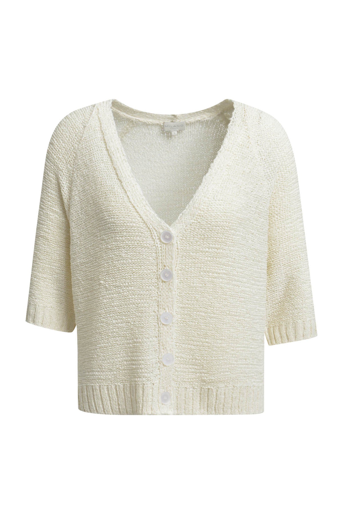 1/2 raglan sleeve cardigan w v- neck + placket