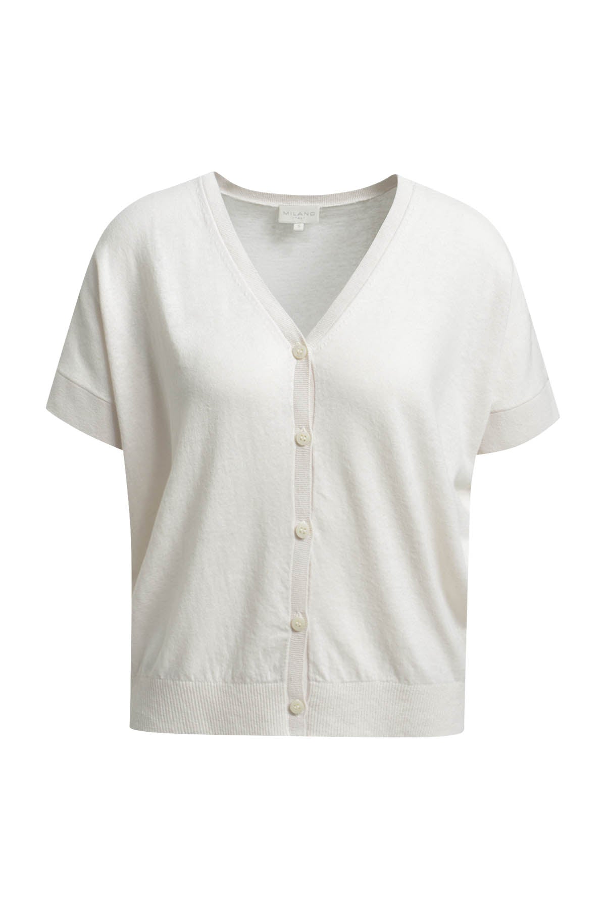 v-neck sleeveless cardigan w placket