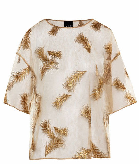 Sheer embroidered blouse