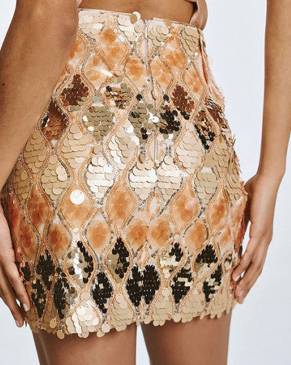 Mini skirt with sequins
