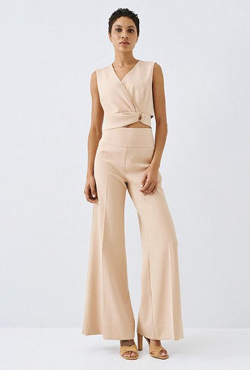 High-waisted flared pants