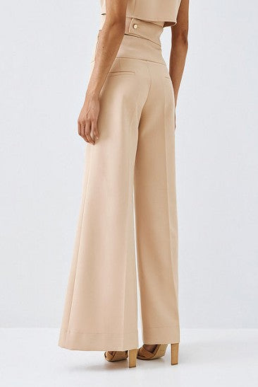 High-waisted flared pants