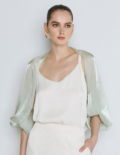 Bolero with metallic finish