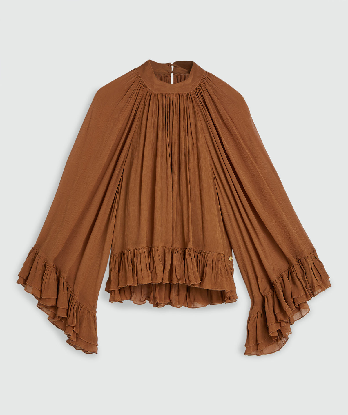 JV-OIVA Oversize-Top mit Rüschen-Details