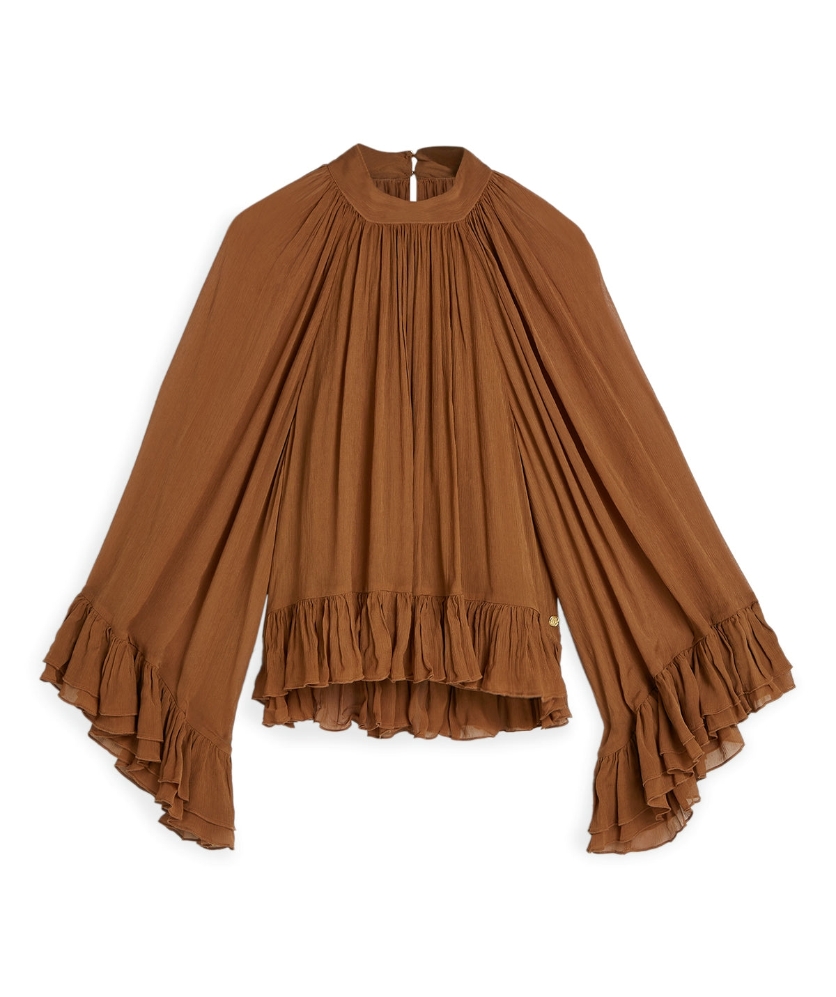 JV-OIVA Oversize-Top mit Rüschen-Details