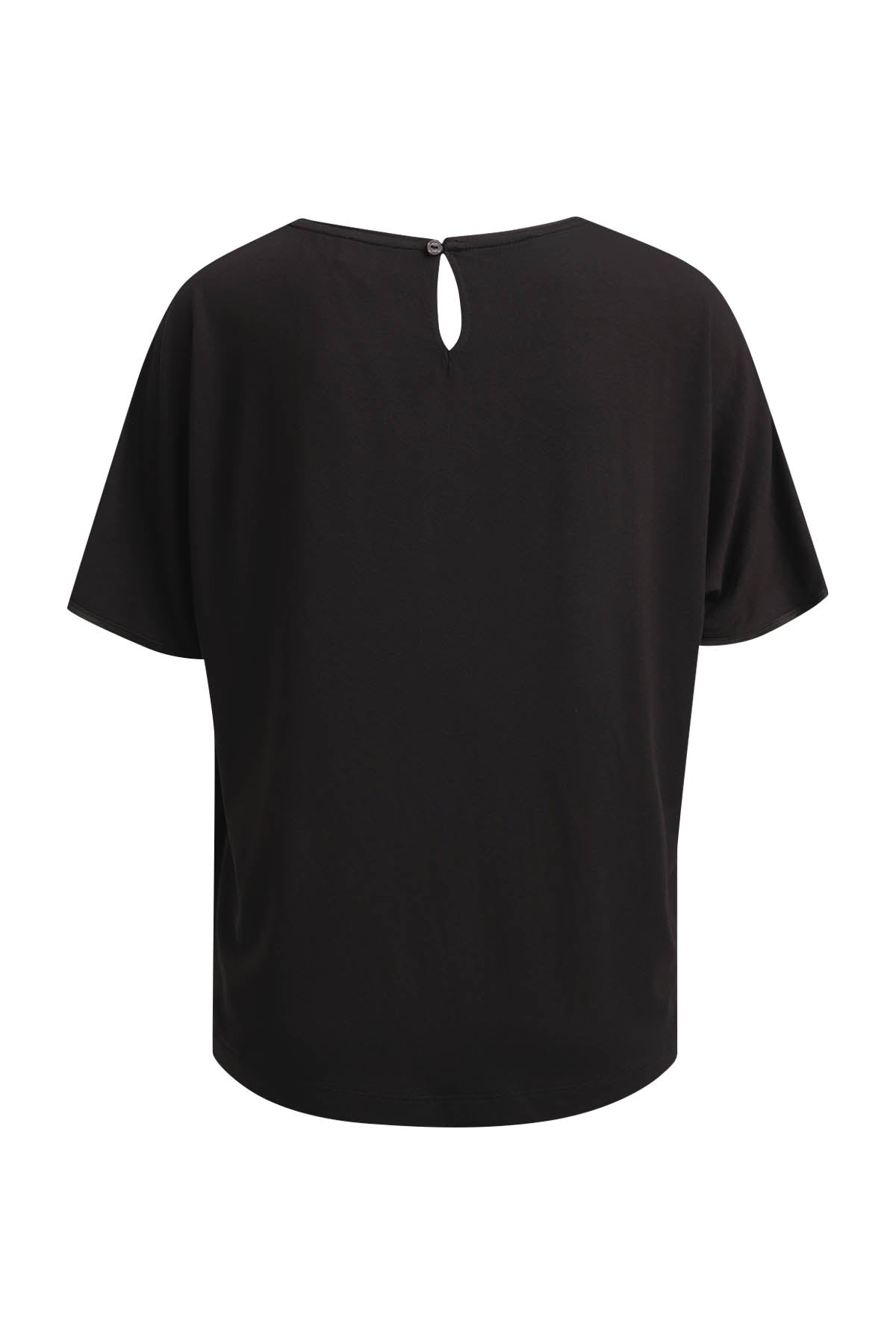 roundneck shirt with oversized shoulder and cut and sewn sleeve