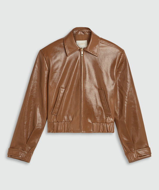 JV-PEADEN Bomberjacke in Lackoptik