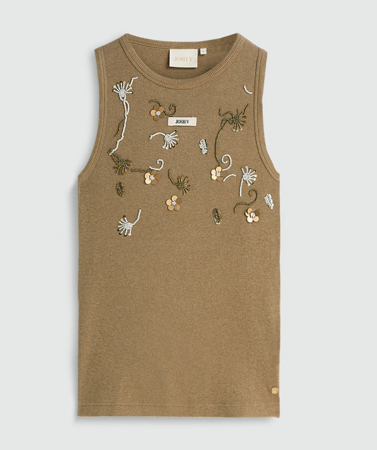 JV-CALIX Slim-Fit-Top mit Perlendetails