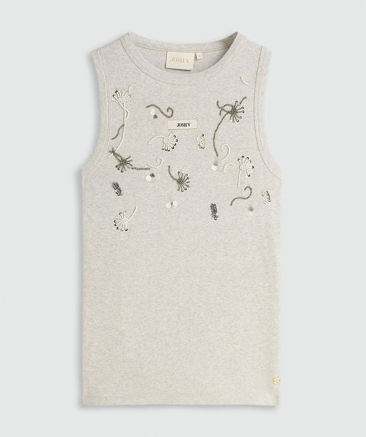 JV-CALIX Slim-Fit-Top mit Perlendetails