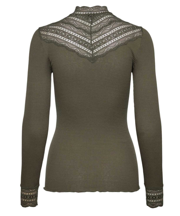 RWBenita Silk LS Lace T-neck T-shir