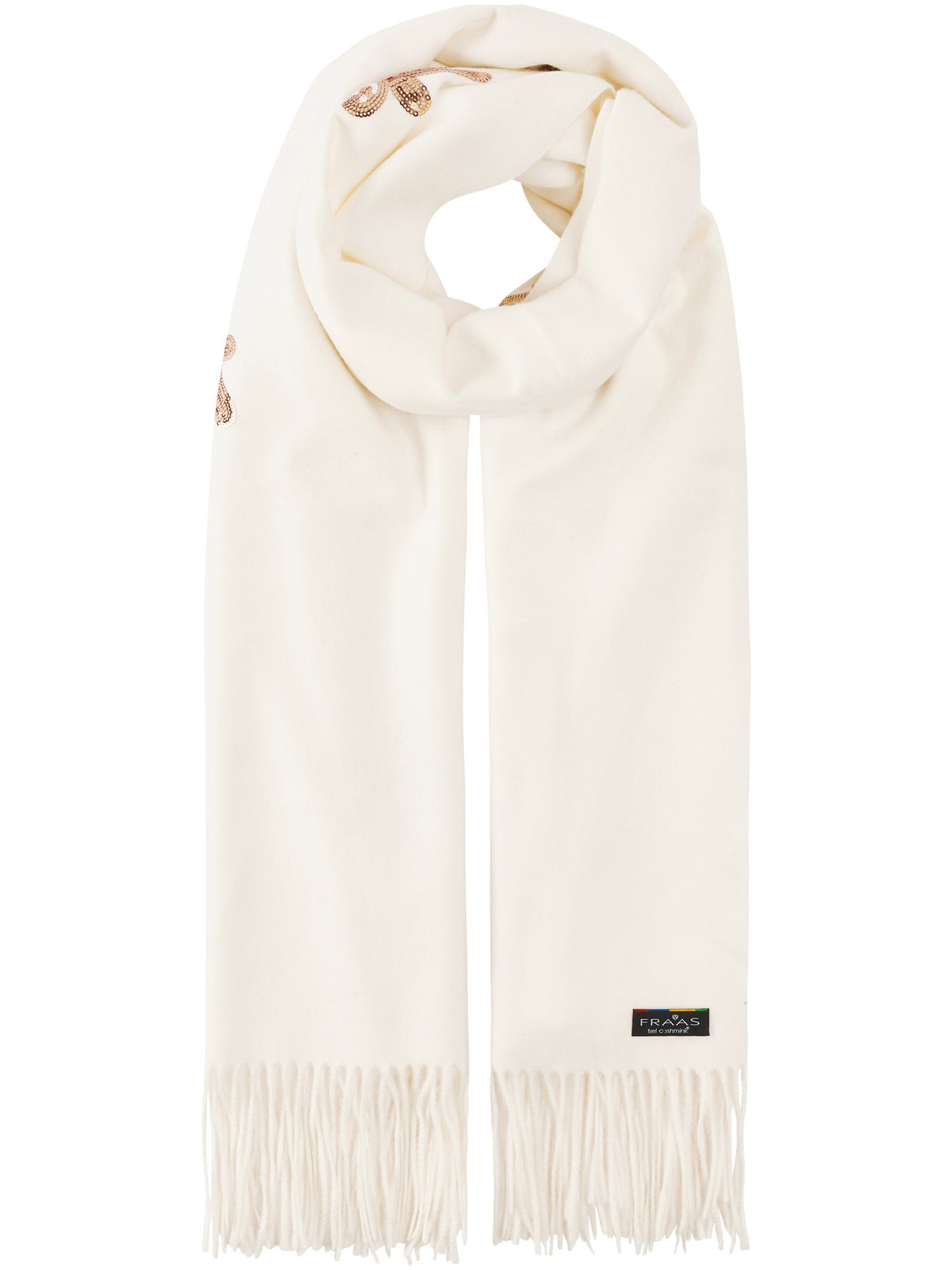 Polyester Stola Cashmink-Schal mit glänzenden Pailletten-Pfefferkuchenmännchen