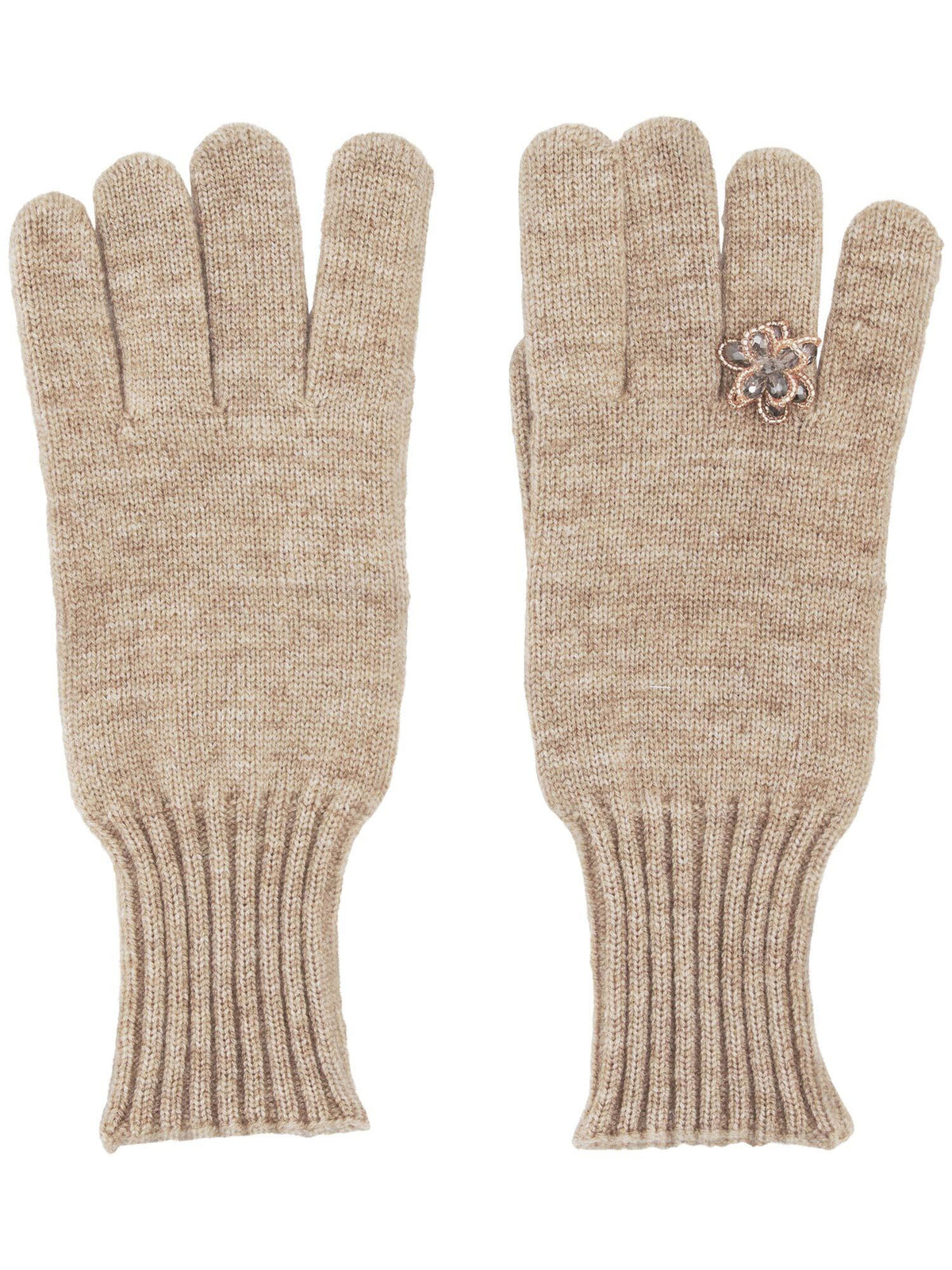 Polyester Handbekleidung Strickhandschuhe mit aufgenähter Ring-Applikation