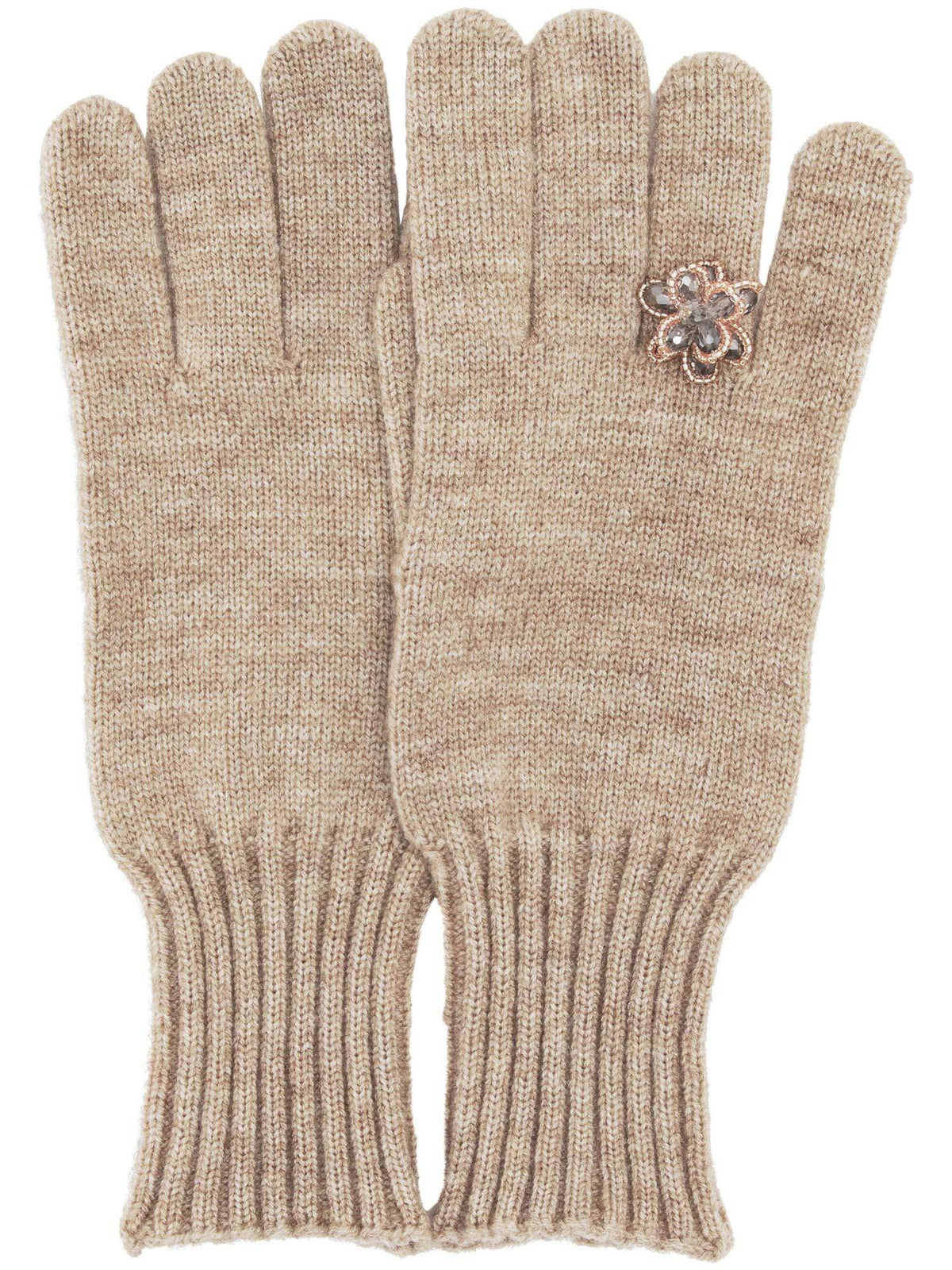 Polyester Handbekleidung Strickhandschuhe mit aufgenähter Ring-Applikation