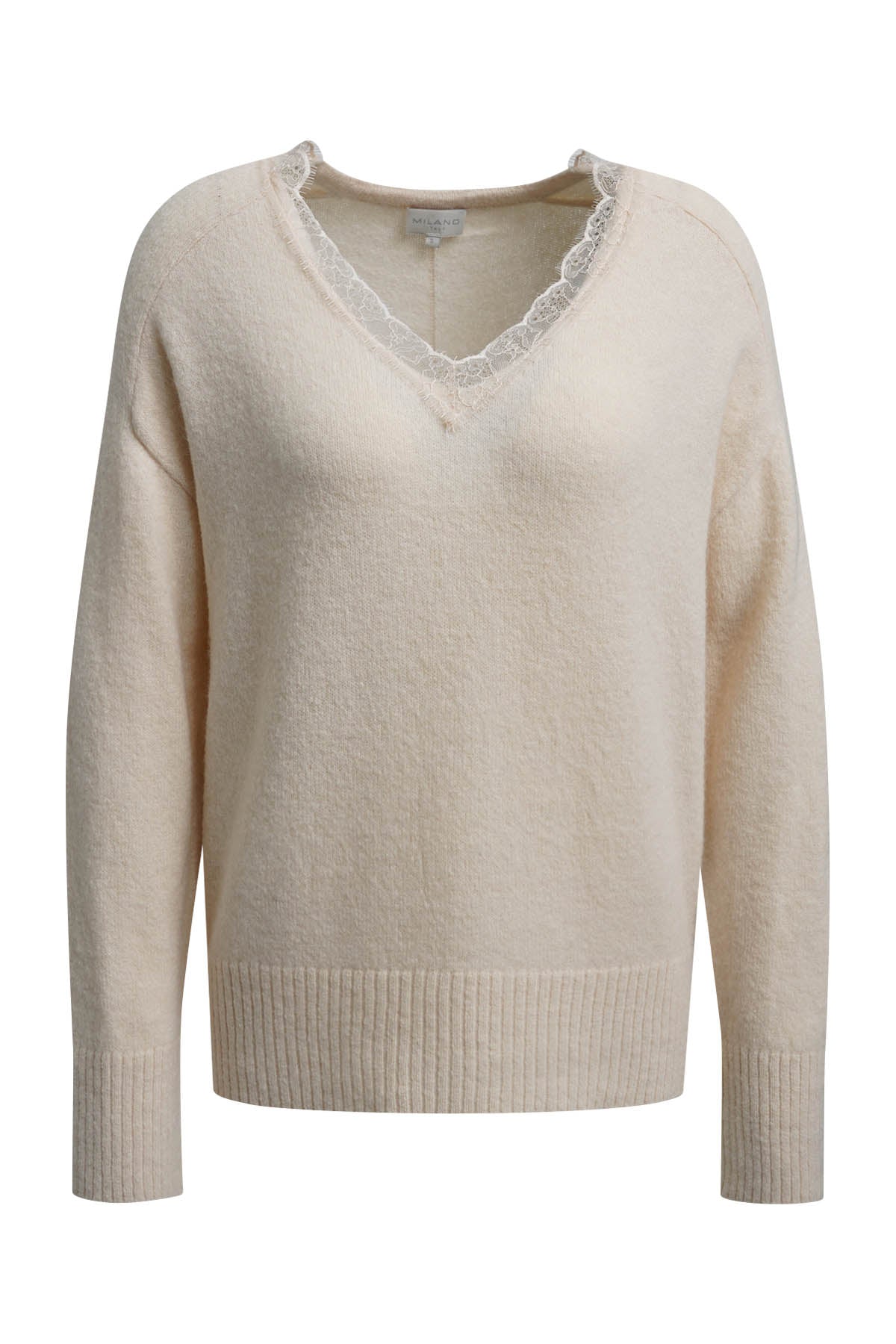 V neck 1/1 sleeve + lace at neck