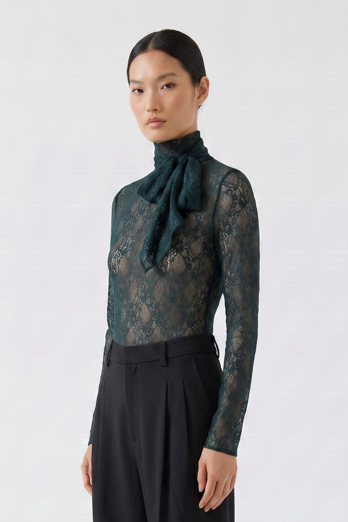 Langarmshirt Spitze